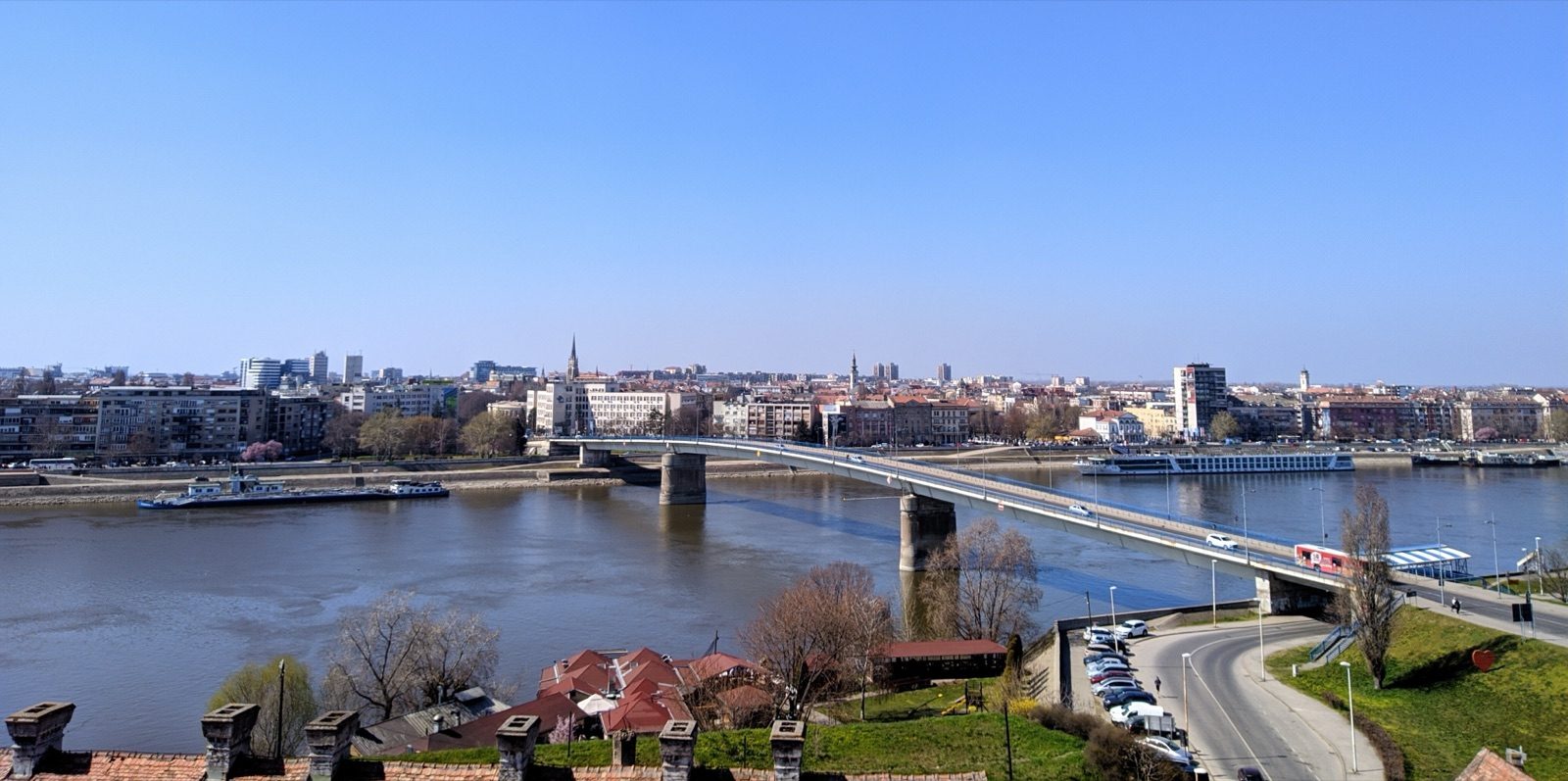 Novi Sad and the Varadin Bridge over the Danube