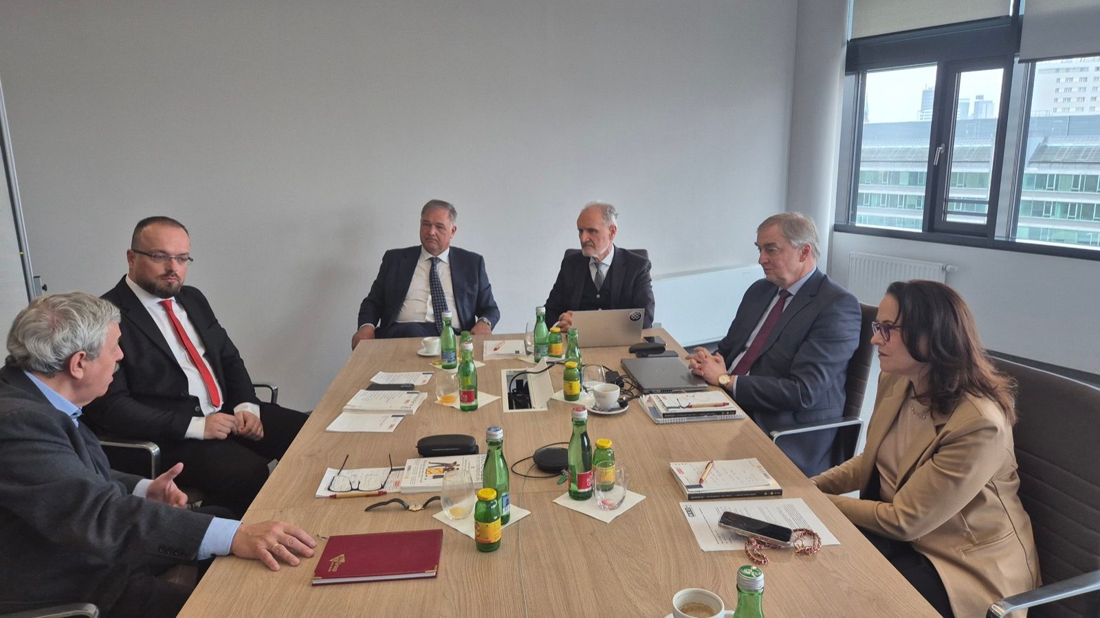 DCCF Board members around a meeting table at the Vienna Chamber of Commerce